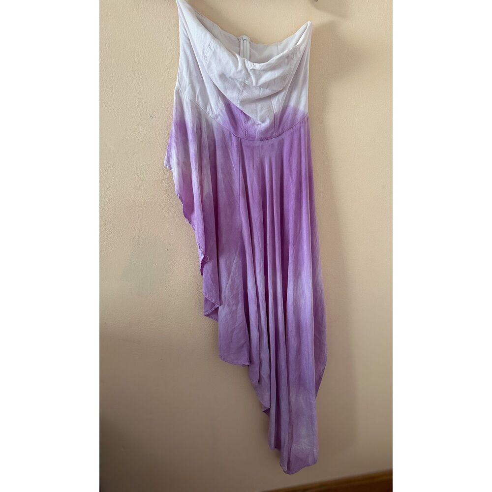 Boutique Lavender and White Hand Dyed High Low Corset Top See Sizing